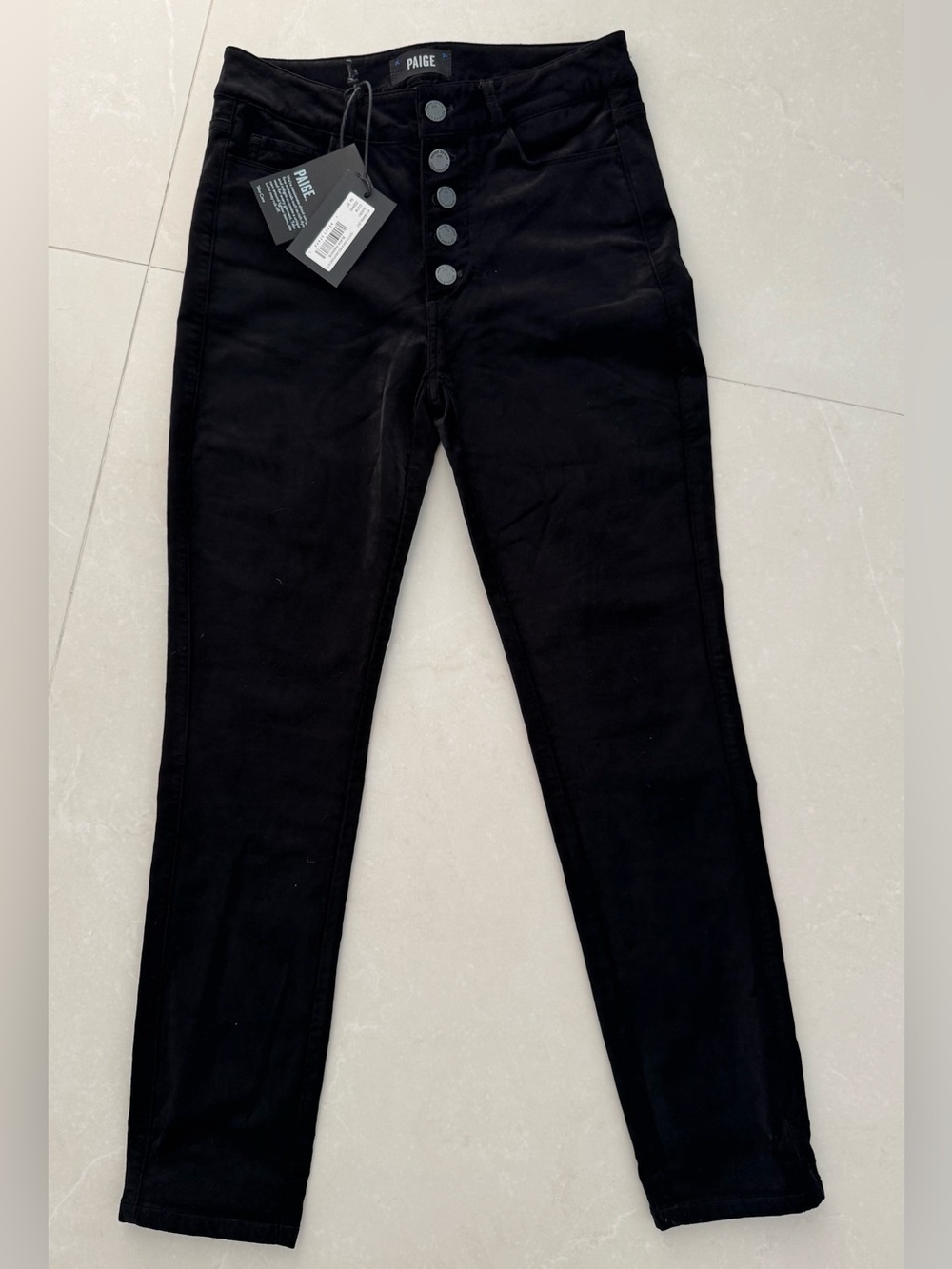 PAIGE Black Velvet Jeans Size 27 NWT